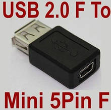 Wholesale 50pcs/lot Mini USB 5pin Female To USB A Type 2.0 Female Connector Extension Adapter 2024 - buy cheap