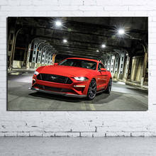 Quadros da lona do carro do músculo de ford mustang imprime 16x24 20x30 24x36 polegadas quadros diy parede para sala de estar 2024 - compre barato