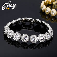 GUCY 15MM Fashion  Round Chain Men's Bracelet Hip Hop Link Cubic Zirconia Copper Gold Silver Color   Jewelry 2024 - buy cheap