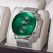 Relógio de pulso masculino quartz, criativo, à prova d'água, verde ou prata, com data 2024 - compre barato