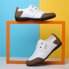 Sapatos de couro genuíno para homens, calçado clássico casual respirável de couro bovino macio para dirigir 2024 - compre barato