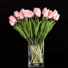 10 pçs flor de látex toque real para buquê de festas de casamento decoração melhor qualidade flores (tulipa rosa) 2024 - compre barato