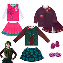 Disfraces de Halloween para niñas, Tops + conjuntos de ropa de falda, trajes de fantasía + bola de flores + Leggings, Zombies Addison, novedad 2024 - compra barato