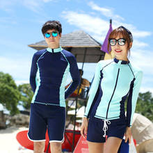 Kitesurf-traje de baño para mujer, Tankinis de Surf, swinmbsuits Rash Guard, novedad de 2020, traje de baño deportivo coreano largo para parejas 2024 - compra barato