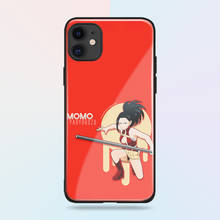 Momo yaoyorozu-funda de silicona suave para iPhone, cristal templado para iPhone SE 6, 6s, 7, 8 Plus, X, XR, XS, 11 Pro Max 2024 - compra barato