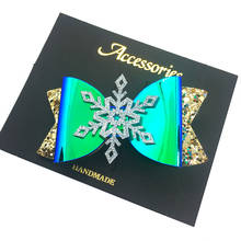 10pcs Christmas Green Hair Bows Sequins Cute Mini Girls Hair Clips Hairpins Festival Barrettes Headdress Accessories 2024 - buy cheap