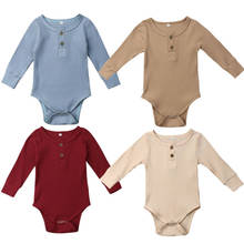 Одежда для новорожденных девочек и мальчиков от 0 до 24 месяцев боди с длинными рукавами, комбинезон, одежда пляжный костюм, Повседневная Осенняя хлопковая одежда для малышей 2024 - купить недорого