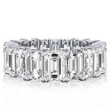 Luxo 925 prata esterlina corte esmeralda criado diamante casamento noivado cocktail mulheres topázio banda anéis jóias finas 2024 - compre barato