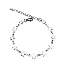 Stainless Steel Chain Bracelet Silver Color Beads Stars Charm Bracelet for Women Link Chain Bracelet Jewelry Gift 17+5cm 2024 - buy cheap