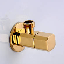 Água quente triângulo válvula de água fria triângulo válvula ouro bronze g1/2 rosca ângulo válvulas para cozinha banheiro banheiro aquecedor pia 2024 - compre barato