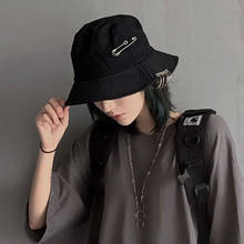 Solid Color Bucket Hat Iron Pin Rings Personality Hats for Women Men Cotton Fishermen Cap Spring Summer Unisex Panama Hat 2024 - buy cheap
