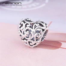 Memnon Regal Heart Charm Openwork Beads 925 sterling silver jewelry Fit charms bracelets Necklace DIY for women Jewelry Making 2024 - buy cheap