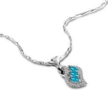 COLLARES DE CIRCONIA azul para mujer, colgante de hoja de arce brillante, joyería fina, Plata de Ley 925, gargantilla de compromiso 2024 - compra barato