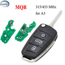 MQB-llave remota plegable modificada semiinteligente, 3 botones, 315/433MHz, uso A6L para Audi A3 2024 - compra barato