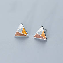 MloveAcc-pendientes de plata de ley 100% 925 para mujer, joyería de estilo coreano, con forma de triángulo redondo, con personalidad 2024 - compra barato