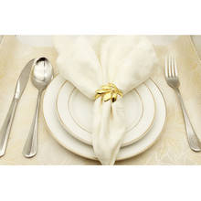 Leaf Gold Napkin Ring Metal Napkin Buckles Serviette Holder Party Restaurant Banquet Hotel Home Table Decoration 2024 - buy cheap