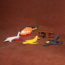 Estatueta de brinquedos para avião, crianças, helicóptero, jardim, acessórios de decoração em miniatura da segunda guerra mundial, figura de ação 2024 - compre barato