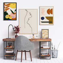 Abstracto moderno escandinávia lona arte da parede pintura poster quadros decorativos popular arte para sala de estar interior decoração casa 2024 - compre barato