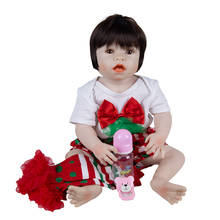 Muñeca Reborn de cuerpo completo de silicona para niños, muñeco realista de 57Cm, regalo para el Día de los niños, regalo de cumpleaños 2024 - compra barato