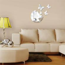 Pegatina de pared de espejo acrílico decoración de mariposas en 3D, pegatinas para decoración del hogar, sala de estar, dormitorio, baño, arte Mural 2024 - compra barato