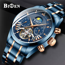 BIDEN Mens Watches Top Brand Luxury Automatic Mechanical Business Clock Gold Blue Automatic Watch Men Reloj Mecanico de Hombres 2024 - buy cheap