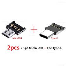 Conector tipo c micro usb 2.0 macho para fêmea, conversor e adaptador otg para tablet e android, 2 peças 2024 - compre barato