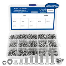 270PCS Cross Recessed Round Head M3 M4 M5 Screw Set Nut Washer Stainless Steel Phillips Machine woodworking Screw Assorted Kit 2024 - buy cheap