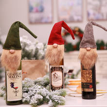Рождественское красное вино мешок бутылки длинные шампанского сумки Санта Клаус рождественские украшения для украшения бутылки вина 2024 - купить недорого
