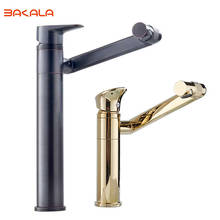 BAKALA Black Single Handle Brass Bathroom Faucet 360 Degree Rotation Hot and cold Bathroom Mixer Tap 2024 - buy cheap