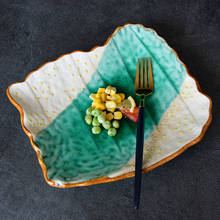 8 Inch Japanese Art Ceramic Irregular Western Steak Steak Salad Plate Hotel Restaurant Tableware  Home Dessert Fruit Sushi Plate 2024 - buy cheap