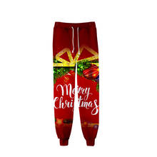 Pantalones creativos de Navidad para hombre y mujer, calzas de chándal 3D, informales y largas, ropa de Feliz Navidad 2024 - compra barato