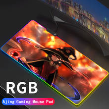 RGB Gaming Mouse Pad Large Anime Megumin LED Lighting Mousepad Gamer Computer Desk Mat Pad Anti-slip Support DIY 2024 - buy cheap