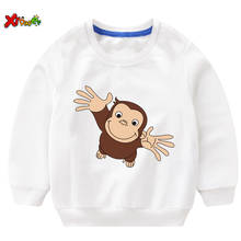 Moletom das crianças meninos hoodies do bebê meninas dos desenhos animados macaco menina animal primavera manga casual roupas da criança do bebê menino t camisa 2024 - compre barato