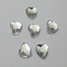 Gemas de diamante de imitación para manualidades DIY, transparente, acrílico facetado, corazón plano, cabacón 6mm-20mm 2024 - compra barato
