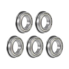 uxcell 5pcs F6801ZZ Flange Ball Bearing 12x21x5mm Shielded Chrome Bearings 2024 - buy cheap