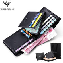 Wallet Men 100% Genuine Leather Short Wallet Vintage Cow Leather Casual Male Wallet Purse Standard Holders Wallets 2024 - buy cheap