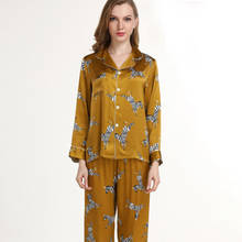 Fashion 100 silk pajamas Set  women suit spring summer Printed zebra autumn sexy long-sleeved Sleepwear pants Long  homewear 2024 - buy cheap