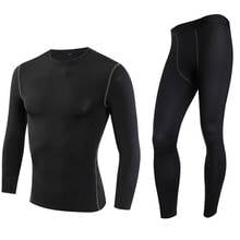 Black Motorcycle 4 Seasons Skiing Warm Base Layers Sportswear Men's Thermal Underwear Set Tight Long shirt & Tops Set clothing 2024 - buy cheap