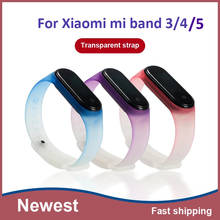 Strap For Xiaomi Mi band 4 3 5 Strap Gradient transparent strap For Mi band 3 4 Bracelet for Xiaomi mi band 5 3 4 bracelet strap 2024 - buy cheap
