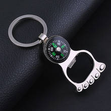 Zinc Alloy Material Round Shape Creative Opener Feet Key Chain Keys Ring Compass Sliver Color Keychain Best For Gift S026 2024 - buy cheap