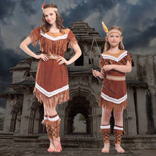 Fantasia de princesa indiana para crianças e adultos, fantasia de caçadora para festa de natal, vestido fantasia 2024 - compre barato