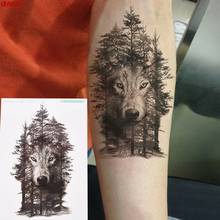 Новинка 1 шт. волк лес татуировки золотого и серебряного наклейки флэш-тату поддельные искусственные татуировки Татуировка непромокаемая Временная тату-наклейка для мужчин и женщин 2024 - купить недорого