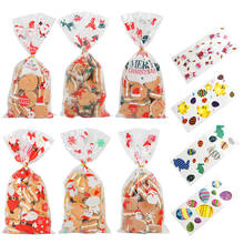 50pcs Santa Claus Christmas Tree Elk Plastic Gift Bags for Christmas Gift Baking Candy Cookie Easter Egg Rabbit Packaging Bags 2024 - buy cheap