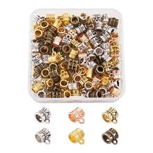 Pandahall 180pcs/box Alloy Bail Beads Hanger Links Spacer Beads Pendant Clasp Connector Column and Barrel for Jewelry Making 2024 - buy cheap