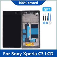 Оригинальный ЖК-дисплей 5,5 "для Sony Xperia C3 D2533 D2502, экран с сенсорным датчиком, дигитайзер в сборе для Sony C3, ЖК-дисплей с рамкой 2024 - купить недорого