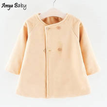 Amya Baby Kids Long Coat Girls Fall Jackets Solid Color Princess Baby Clothes Christmas Infant Girls Outerwear Jackets 2024 - buy cheap