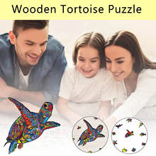 Rompecabezas de tortuga con forma de Animal para adultos y niños, rompecabezas de papel Irregular, dinosaurio de vacaciones, educativo 2024 - compra barato