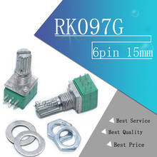 5pcs RK097G 5K 10K 20K 50K 100K 500K B5K with a switch audio 6pin shaft 15mm  amplifier sealing potentiometer 2024 - buy cheap
