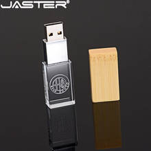 JASTER crystal + wooden USB flash drive pendrive 4GB 8GB 16GB 32GB 64GB External Storage memory stick (over 10 pcs free LOGO) 2024 - buy cheap