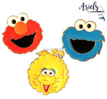 20/lote broche sesame street elmo bonecos monstro pássaro grande figuras pin para lapela figura de ação brinquedo 2024 - compre barato